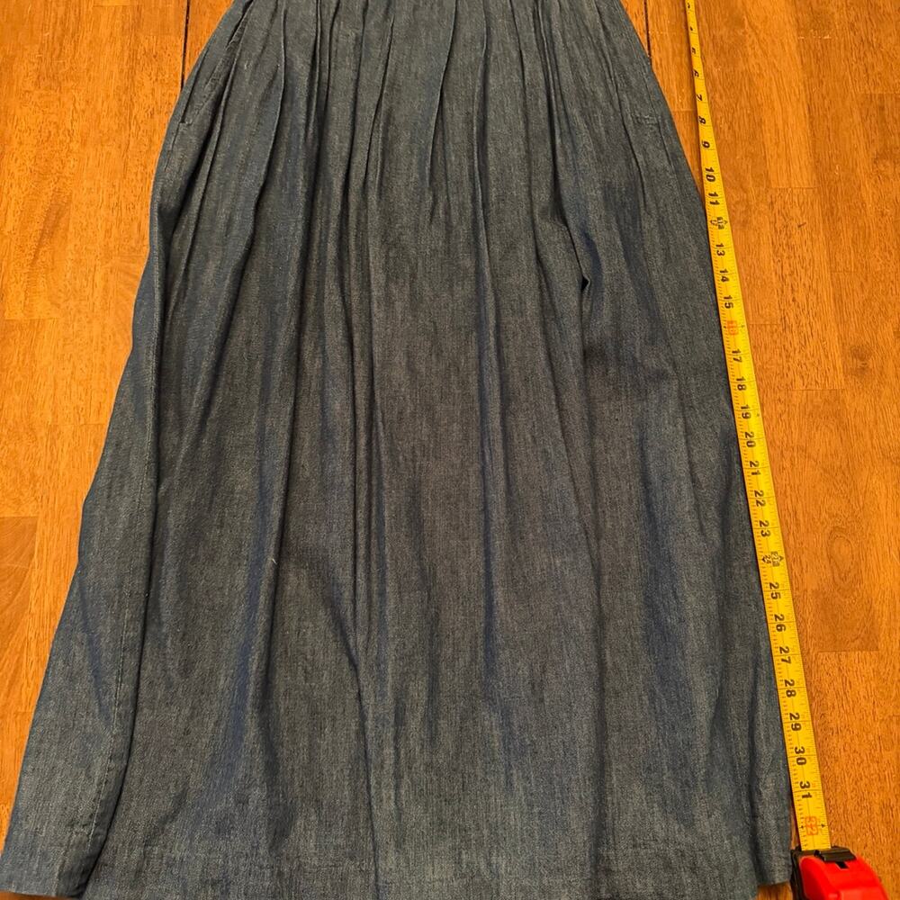 Vintage Carriage Trade Ltd Denim Midi Skirt Pleated High Waist Size 8
